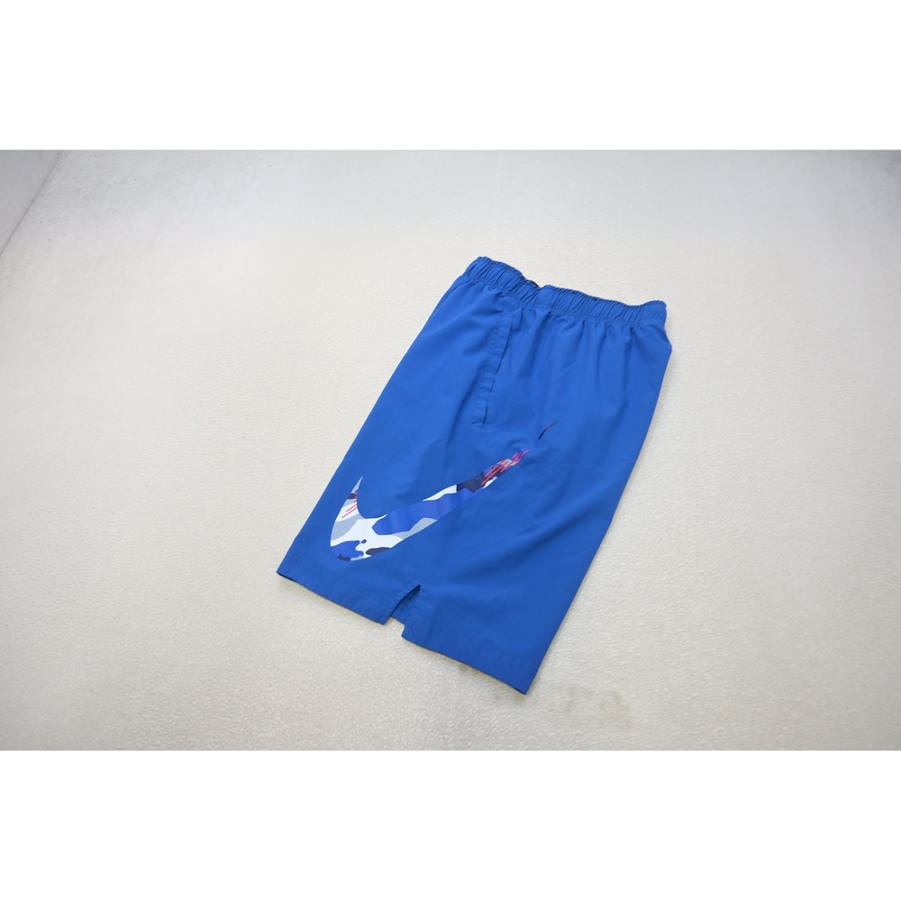 Nike Athletic Gym Shorts Mens Medium Blue Camo Swoosh Dri-FIT Training Excellent
